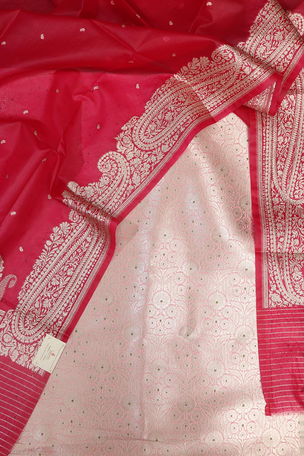 Elegant Pink Banarasi Brocade Silk Suit With Pink Banarasi Organza Silk Dupatta - Luxurion World