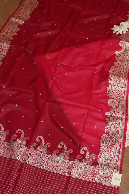 Elegant Pink Banarasi Brocade Silk Suit With Pink Banarasi Organza Silk Dupatta - Luxurion World