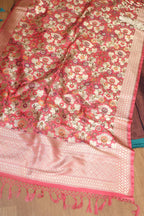 Elegant Brown Plain Tissue Cotton Suit With Banarasi Kimkhwab Design Silk Dupatta - Luxurion World