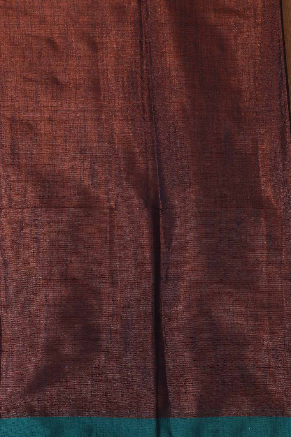 Elegant Brown Plain Tissue Cotton Suit With Banarasi Kimkhwab Design Silk Dupatta - Luxurion World