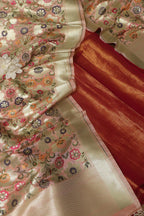 Stunning Pink Plain Tissue Cotton Suit With Banarasi Kimkhwab Design Silk Dupatta - Luxurion World