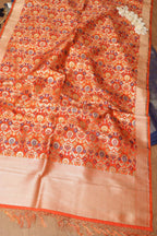 Elegant Blue Plain Tissue Cotton Suit With Banarasi Kimkhwab Design Silk Dupatta - Luxurion World