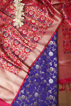 Stunning Elegant Blue Banarasi Silk Sona Roopa Suit With Banarasi Kimkhwab Design Silk Dupatta - Luxurion World