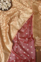 Elegant Maroon Banarasi Tissue Silk Zari Booti Suit With Pastel Banarasi Silk Shikargah Dupatta - Luxurion World