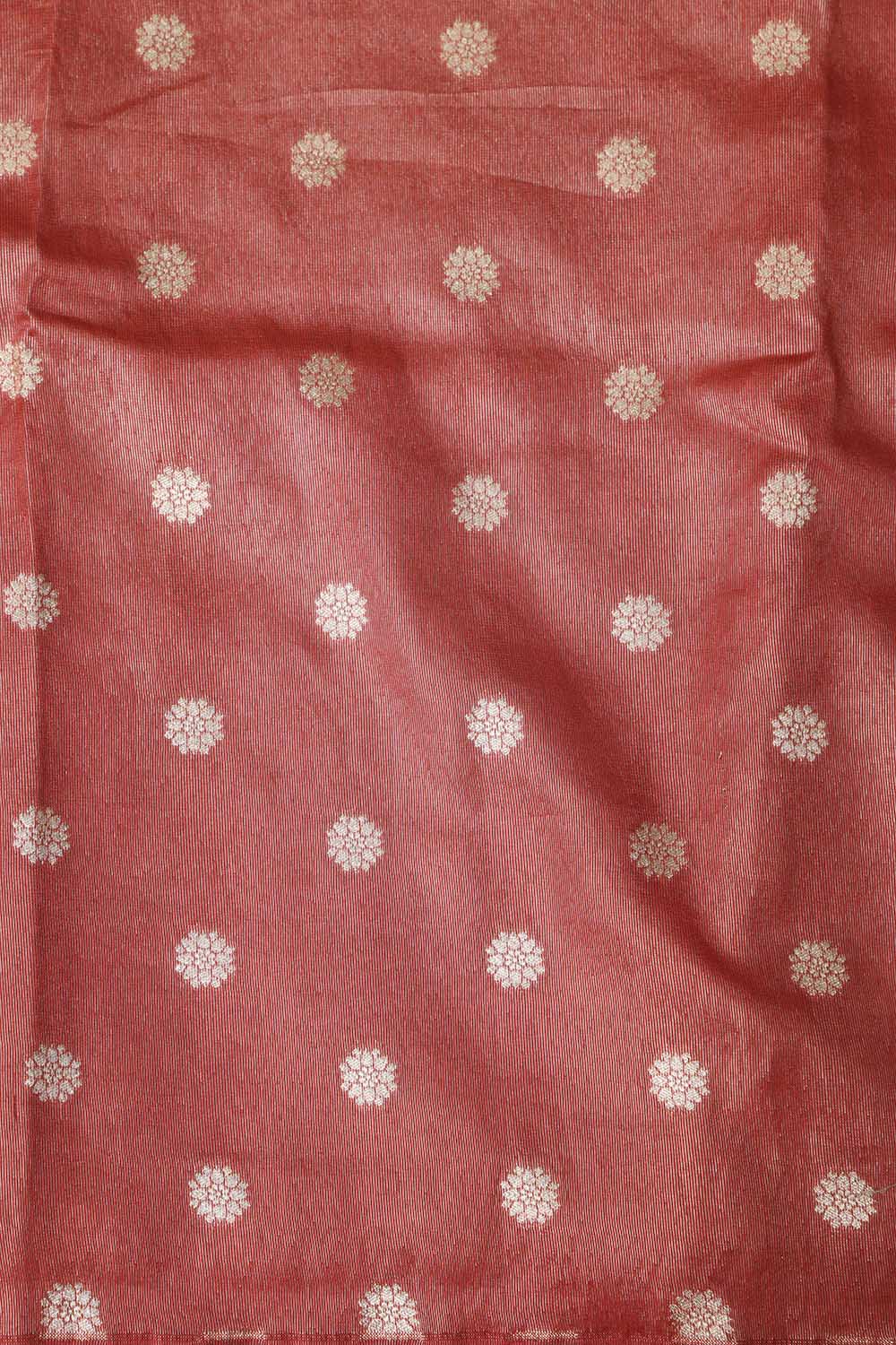 Elegant Maroon Banarasi Tissue Silk Zari Booti Suit With Pastel Banarasi Silk Shikargah Dupatta - Luxurion World
