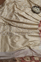 Elegant Onion Pink Banarasi Silk Suit With Pastel Banarasi Silk Dupatta - Luxurion World