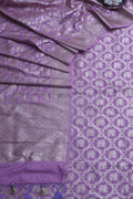 Elegant Purple Banarasi Silk Suit With Purple Banarasi Silk Shikargah Design Dupatta - Luxurion World