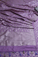 Elegant Purple Banarasi Silk Suit With Purple Banarasi Silk Shikargah Design Dupatta - Luxurion World