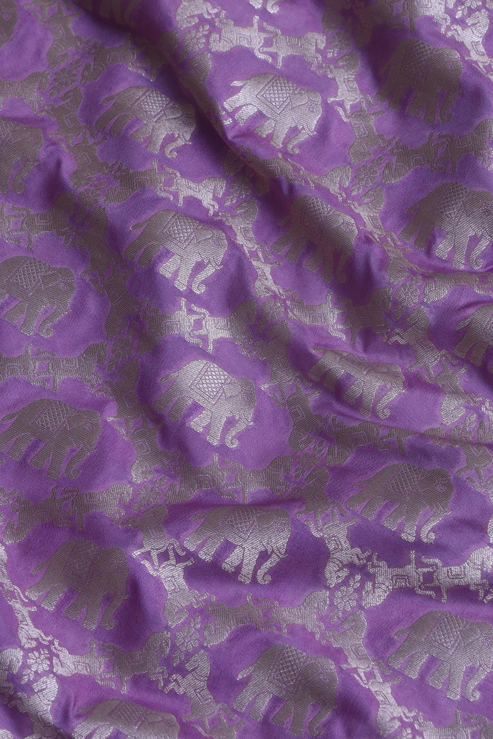 Elegant Purple Banarasi Silk Suit With Purple Banarasi Silk Shikargah Design Dupatta - Luxurion World
