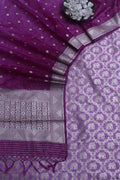 Elegant Purple Banarasi Silk Suit With Purple Banarasi Silk Dupatta - Luxurion World