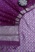 Elegant Purple Banarasi Silk Suit With Purple Banarasi Silk Dupatta - Luxurion World