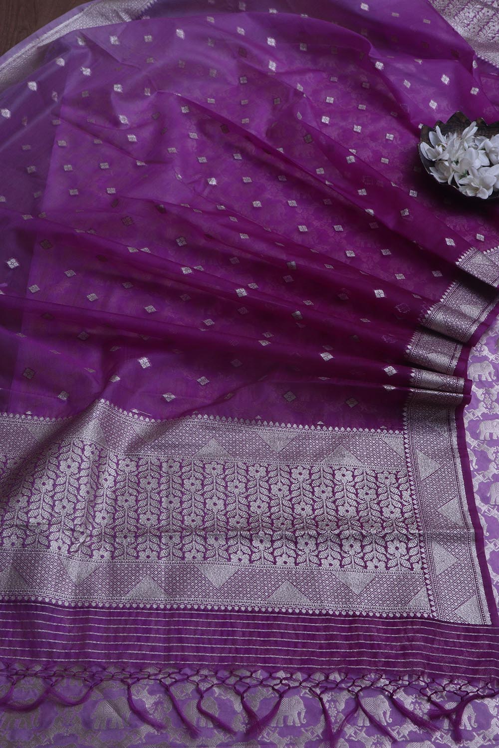 Elegant Purple Banarasi Silk Suit With Purple Banarasi Silk Dupatta - Luxurion World