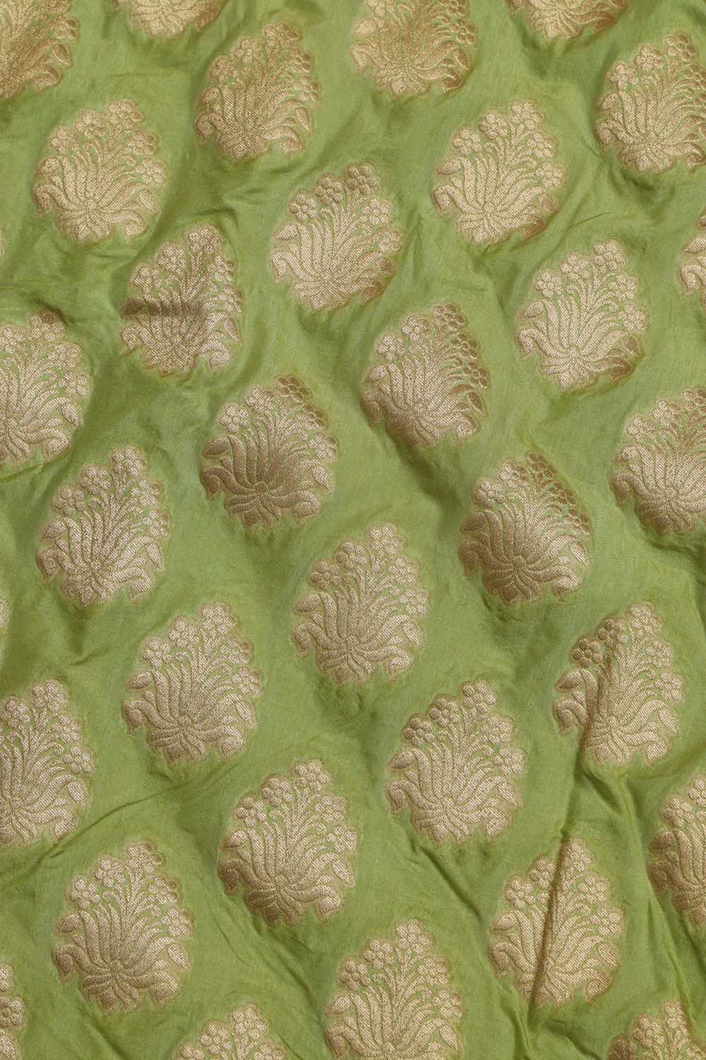 Stunning Green Banarasi Silk Suit With Pink Banarasi Silk Dupatta - Luxurion World