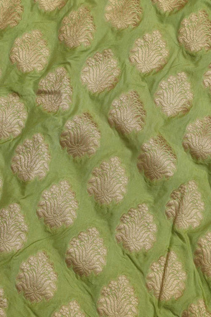 Stunning Green Banarasi Silk Suit With Pink Banarasi Silk Dupatta - Luxurion World