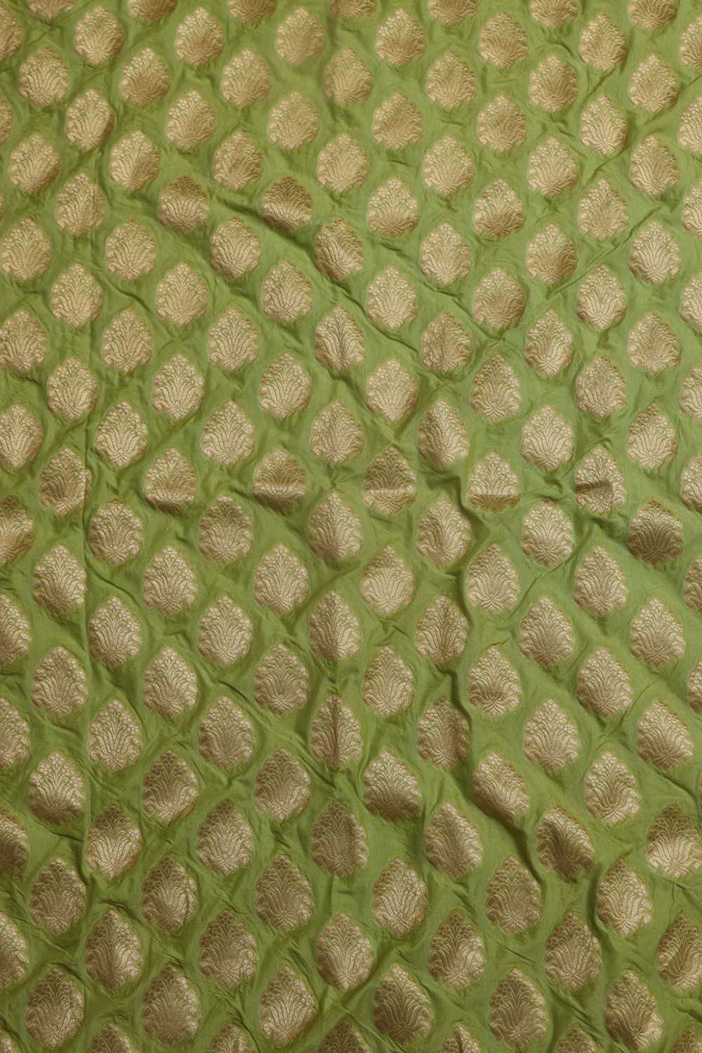Stunning Green Banarasi Silk Suit With Pink Banarasi Silk Dupatta - Luxurion World