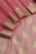 Pink Banarasi Silk Suit With Pink Banarasi Organza Dupatta - Luxurion World