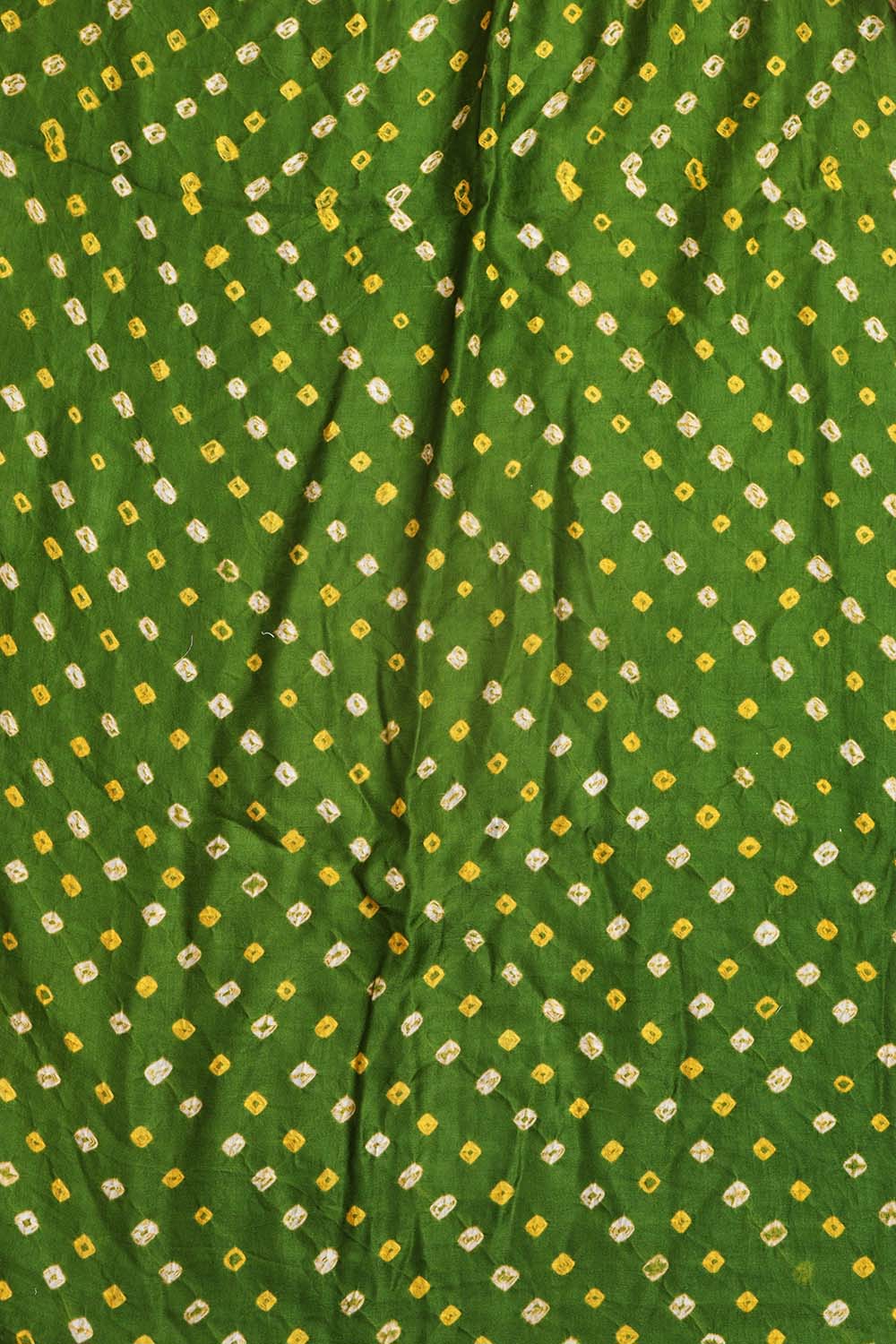 Mehendi Green Bandhani Pure Gajji Silk Suit With Orange Banarasi Bandhani Pure Georgette Dupatta - Luxurion World