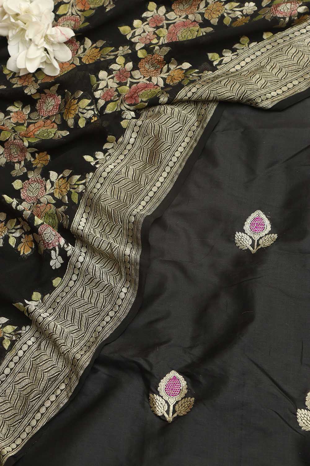 Stunning silk three piece suit with soft banarasi dupatta
