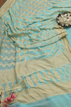 Blue Banarasi Pure Georgette Suit With Blue Banarasi Pure Georgette Dupatta - Luxurion World