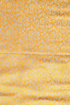 Yellow Banarasi Silk Satin Zari Brocade Suit With Orange Banarasi Bandhani Pure Georgette Dupatta - Luxurion World