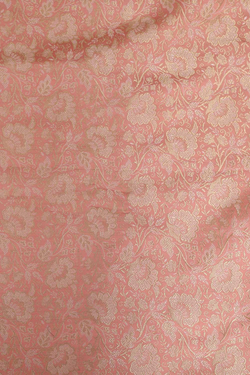 Stunning Pink Banarasi Brocade Silk Suit With Dyeable Banarasi Handloom Tissue Silk Polka Dot Dupatta - Luxurion World