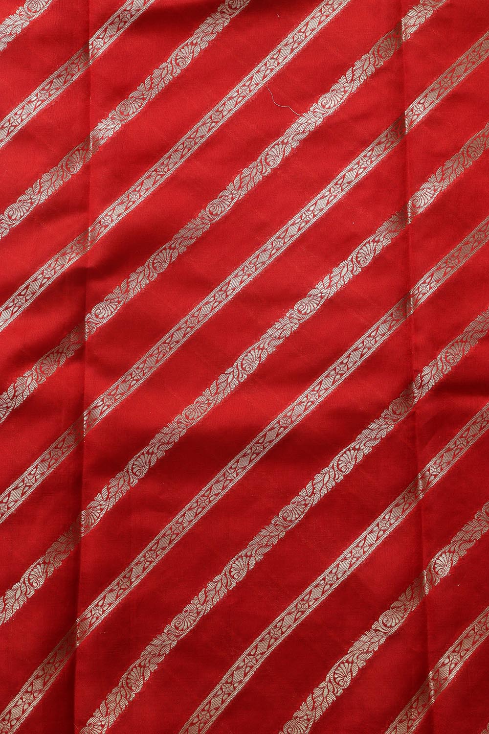 Red Banarasi Handloom Pure Silk Stripes Design Suit With Dyeable Banarasi Handloom Pure Moonga Silk Dupatta - Luxurion World