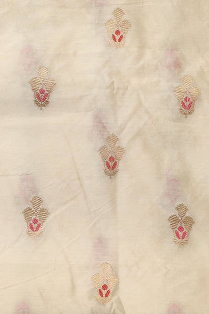 Dyeable Banarasi Handloom Chiniya Silk Suit With Pink Banarasi Organza Dupatta - Luxurion World