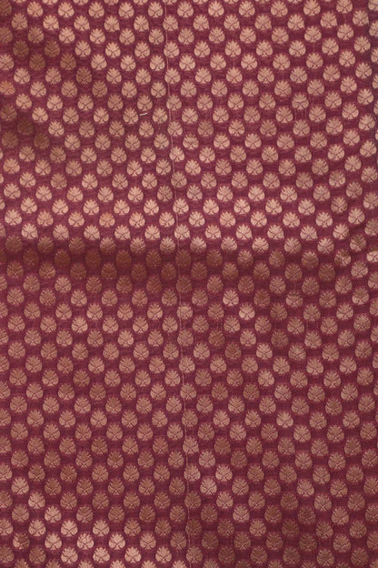 Purple Banarasi Silk Suit With Purple Digital Printed Crushed Tissue Floral Design Dupatta - Luxurion World