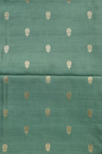 Green Banarasi Handloom Chiniya Silk Suit With Green Digital Printed Crushed Tissue Floral Design Dupatta - Luxurion World