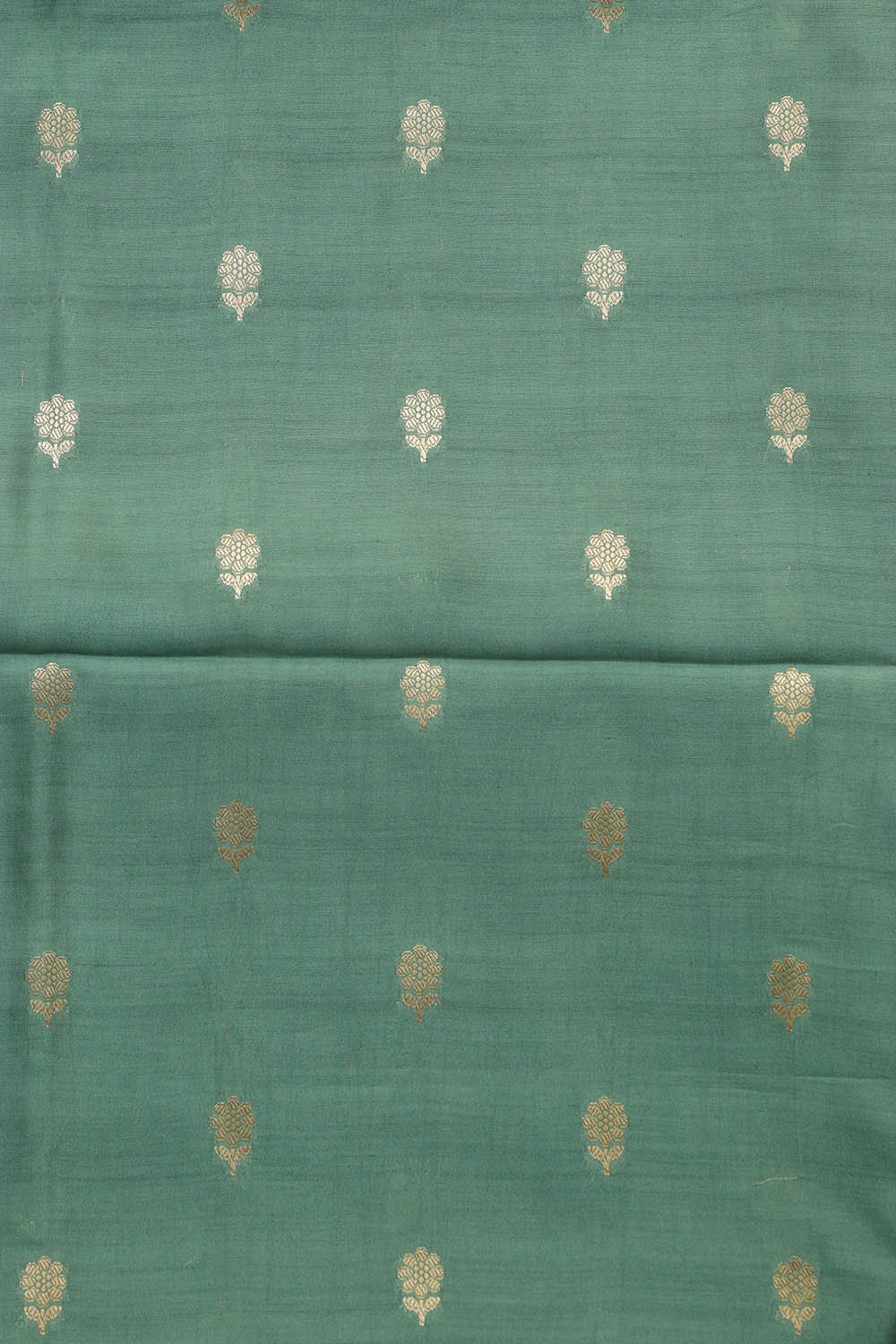 Green Banarasi Handloom Chiniya Silk Suit With Green Digital Printed Crushed Tissue Floral Design Dupatta - Luxurion World