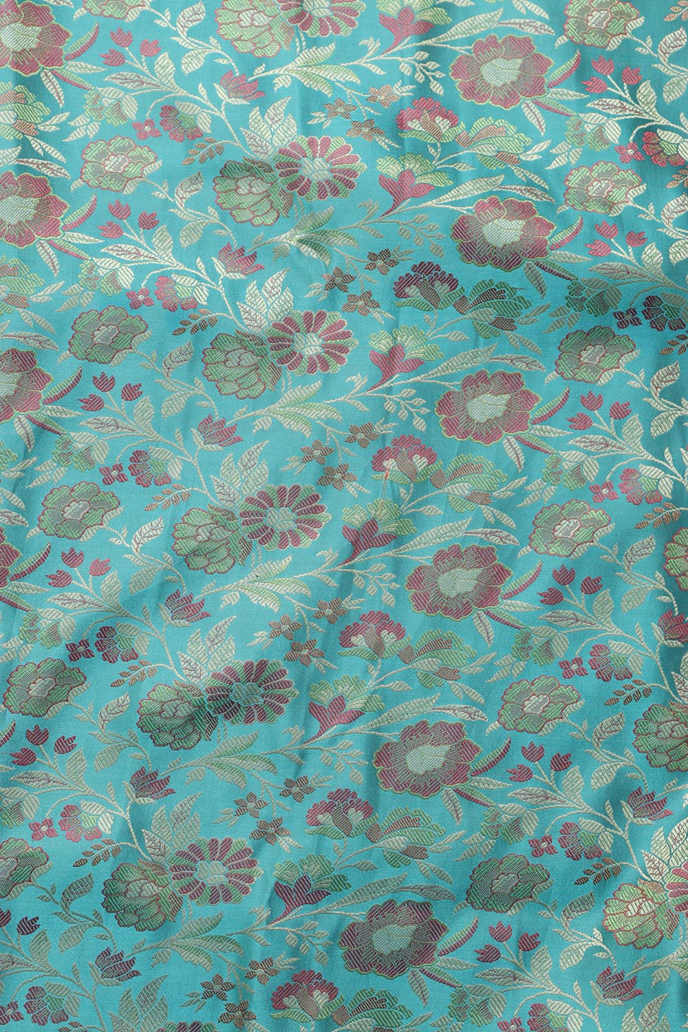 Elegant Blue Banarasi Silk Tanchui Jamawar Suit With Banarasi Tissue Dupatta - Luxurion World