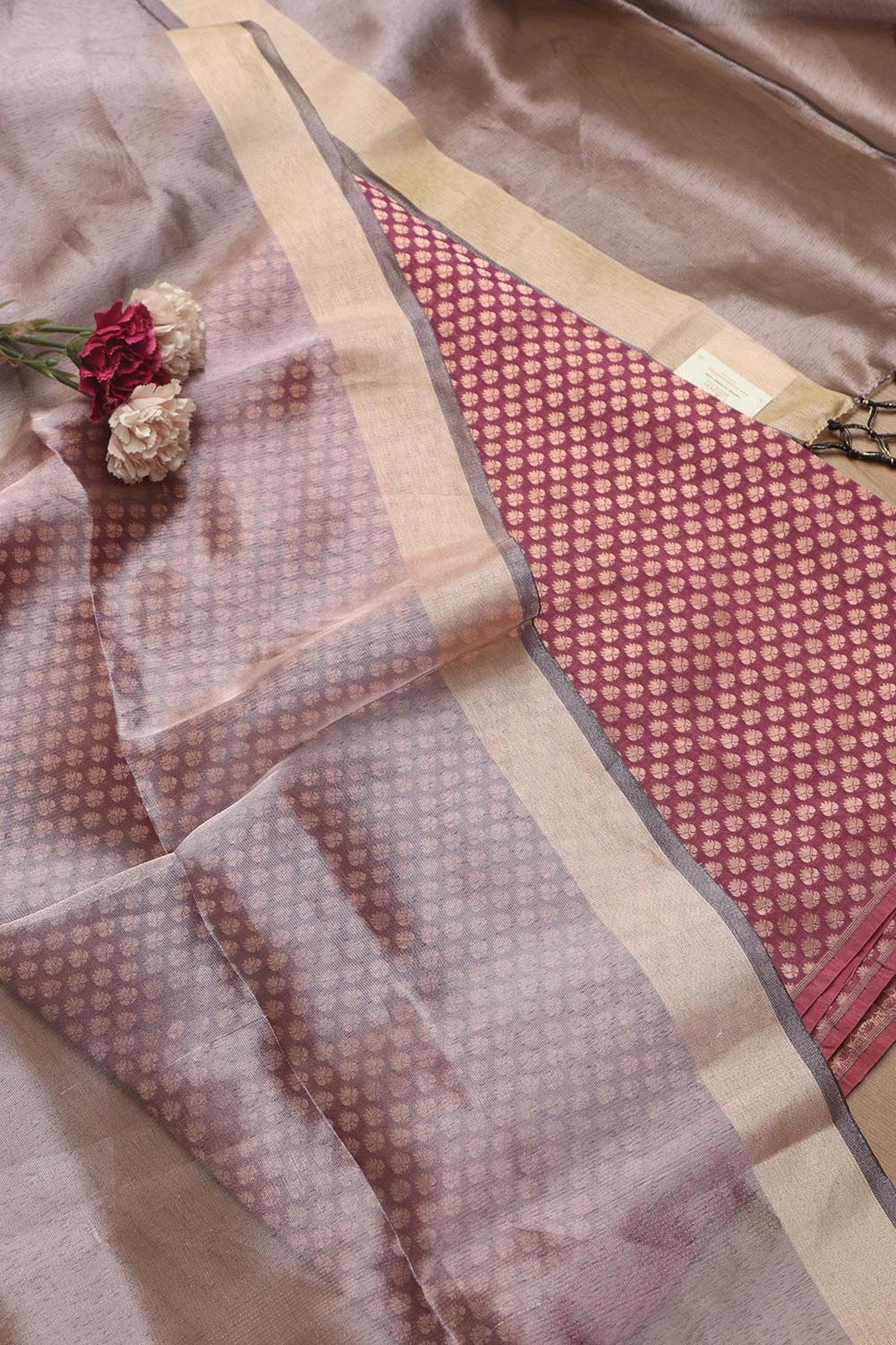 Elegant Purple Banarasi Silk Suit With Banarasi Tissue Dupatta - Luxurion World