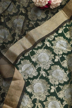 Stunning Green Banarasi Silk Sona Roopa Suit With Banarasi Tissue Dupatta - Luxurion World