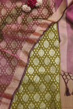 Elegant Green Banarasi Chanderi Silk Suit With Banarasi Tissue Dupatta - Luxurion World