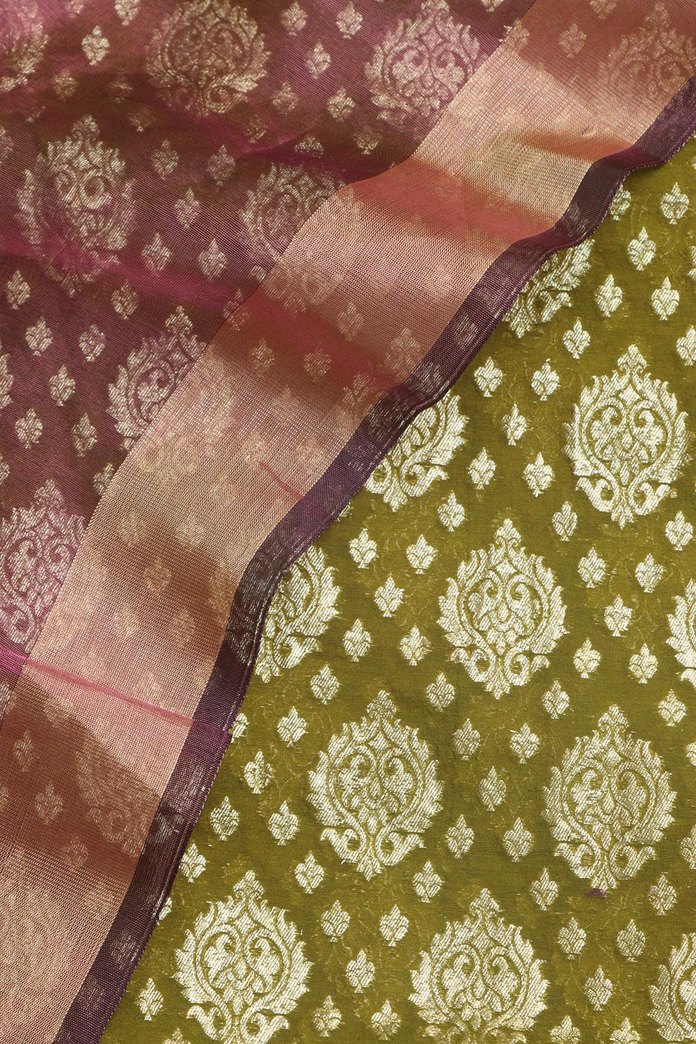 Elegant Green Banarasi Chanderi Silk Suit With Banarasi Tissue Dupatta - Luxurion World