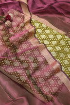Elegant Green Banarasi Chanderi Silk Suit With Banarasi Tissue Dupatta - Luxurion World