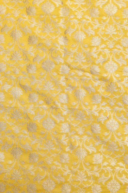 Stunning Yellow Banarasi Silk Suit Red Banarasi Silk Dupatta - Luxurion World