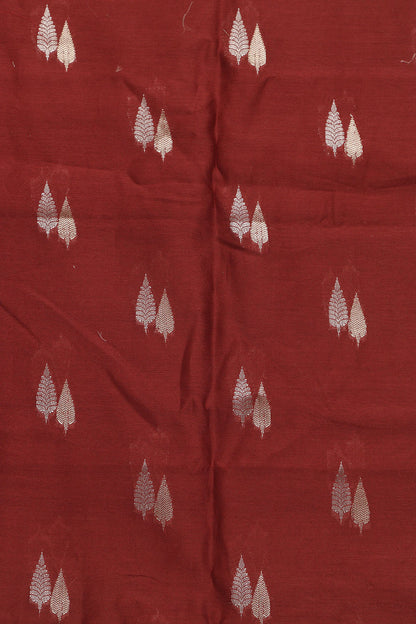 Elegant Maroon Banarasi Chanderi Silk Sona Roopa Design Suit With Maroon Banarasi Plain Tissue Dupatta - Luxurion World