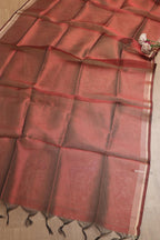 Elegant Maroon Banarasi Chanderi Silk Sona Roopa Design Suit With Maroon Banarasi Plain Tissue Dupatta - Luxurion World