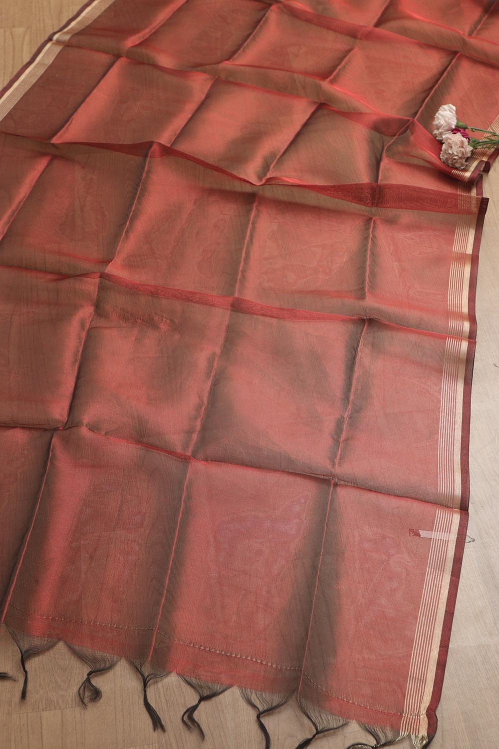 Elegant Maroon Banarasi Chanderi Silk Sona Roopa Design Suit With Maroon Banarasi Plain Tissue Dupatta - Luxurion World