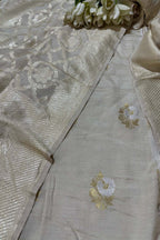 Stunning Dyeable Banarasi Handloom Moonga Silk Suit With Dyeable Banarasi Handloom Pure Moonga Silk Dupatta - Luxurion World