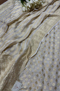 Dyeable Banarasi Pure Georgette Suit With Dyeable Banarasi Handloom Pure Georgette Stripes Design Dupatta - Luxurion World