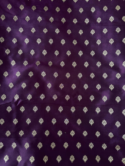 Elegant Purple Banarasi Silk Small Booti Design Suit With Purple Banarasi Silk Dupatta - Luxurion World