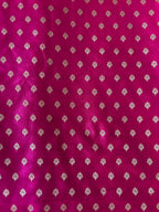 Stunning Pink Banarasi Silk Small Booti Design Suit With Yellow Digital Printed Crushed Tissue Floral Design Dupatta - Luxurion World