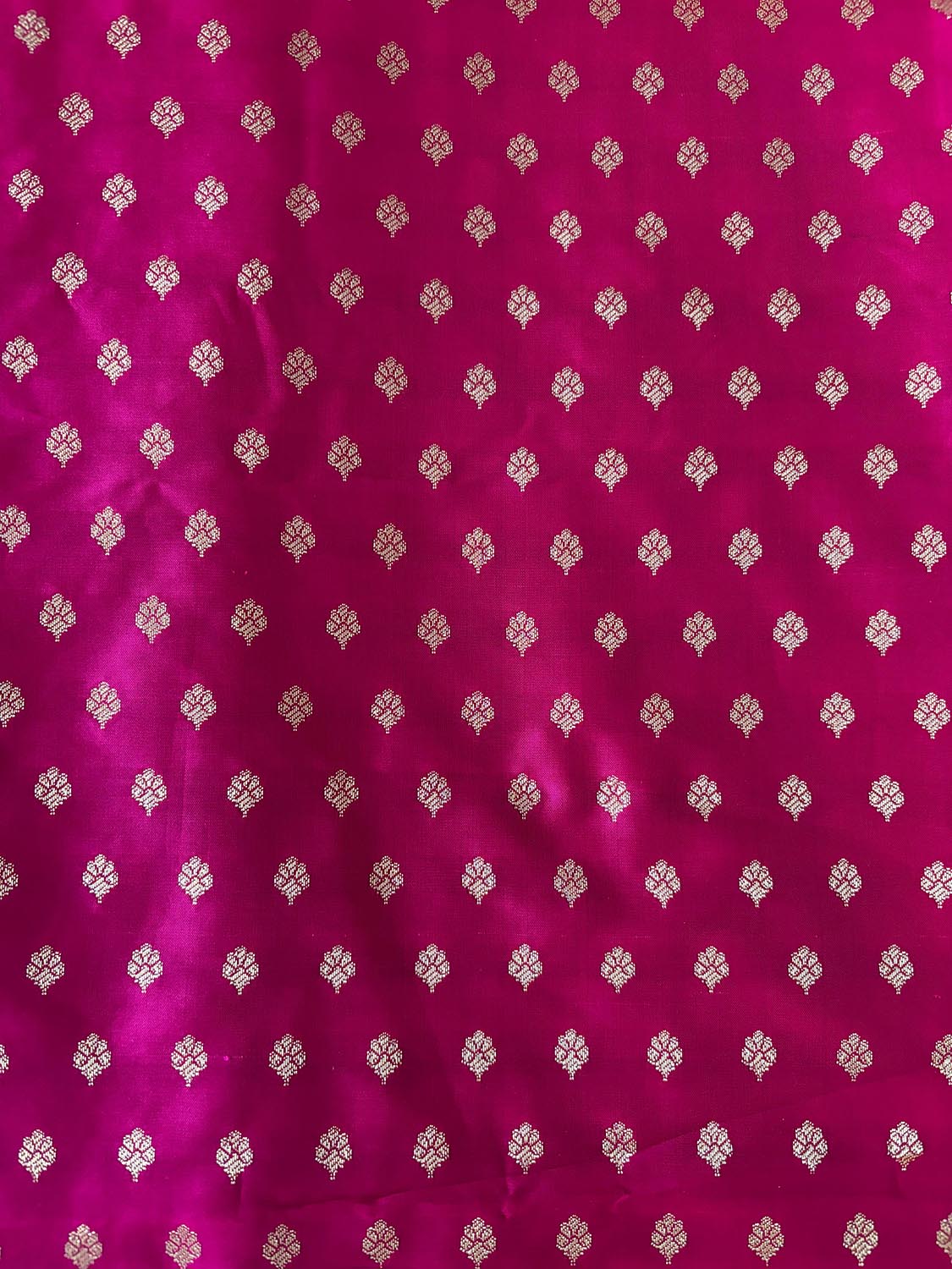 Stunning Pink Banarasi Silk Small Booti Design Suit With Yellow Digital Printed Crushed Tissue Floral Design Dupatta - Luxurion World