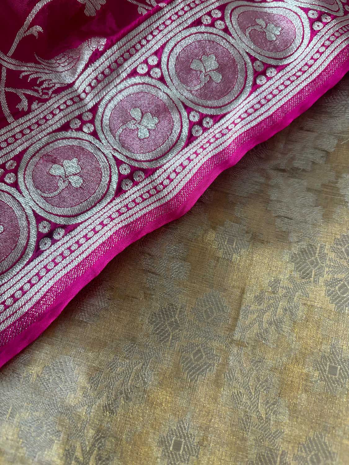Dyeable Banarasi Pure Tissue Silk Suit With Pink Banarasi Silk Parrot Design Dupatta - Luxurion World