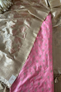 Elegant Pink Banarasi Dupion Silk Suit With Pastel Banarasi Silk Dupatta - Luxurion World