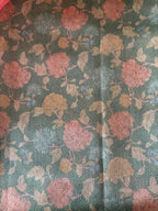 Green Digital Printed Tissue Organza Suit With Peach Pink Digital Printed Crushed Tissue Floral Design Dupatta - Luxurion World