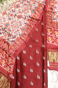 Maroon Banarasi Chanderi Silk Sona Roopa Design Suit With Multicolor Digital Printed Floral And Pichwai Design Modal Silk Dupatta - Luxurion World