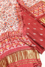 Maroon Banarasi Chanderi Silk Sona Roopa Design Suit With Multicolor Digital Printed Floral And Pichwai Design Modal Silk Dupatta - Luxurion World